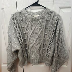 Women’s H&M Light Gray Cable Knit Sweater